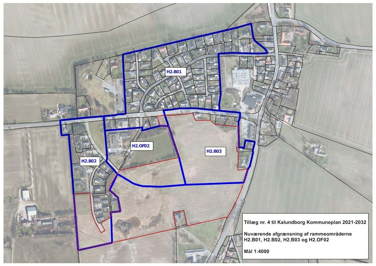 Skoven ved Sæby, Eksisterende afgrænsning af rammeområder H2.B01, H2.B02, H2B03 og H2.OF02